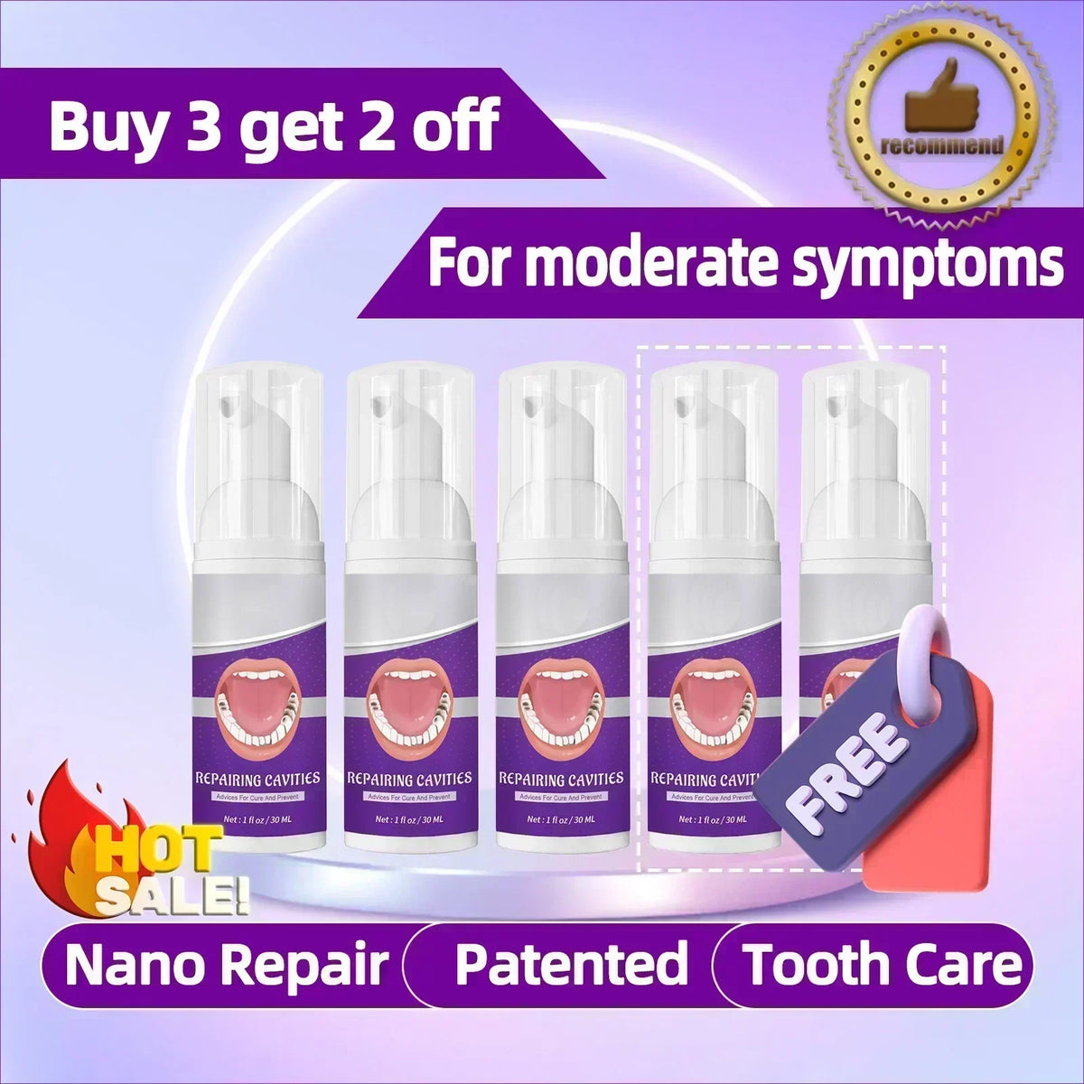 Teeth Cleaning Toothpaste &ndash; Stain Removal and Decay Repair Buy 3 get 2 free