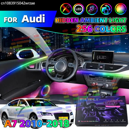 10 in 1 For AUDI A7 2010-2018 Years Car Interior Ambient Lights Strips Breathing Lighting Kit App Control Auto Decorative Lamp by InterCyprus Trading Ltd