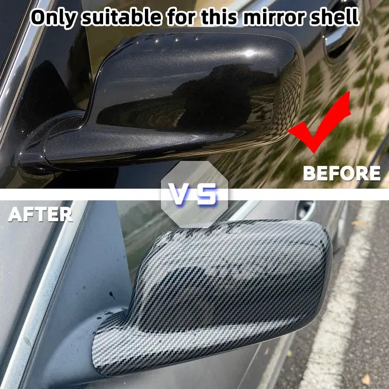 Carbon Fiber Style Side Mirror Cover Cap Fit For BMW 7 Series E65 E66 2001-2008 E67 2002-2008 E46 Coupe Car exterior parts by InterCyprus Trading Ltd