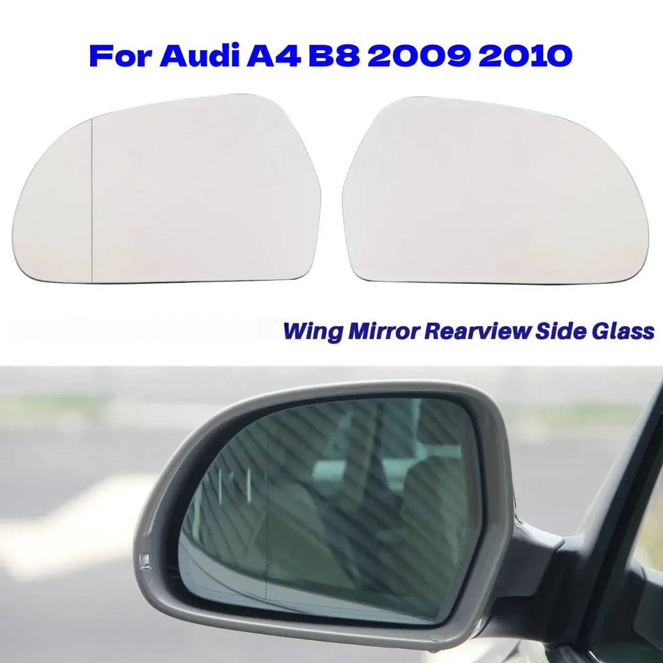 Heated Rearview Mirror Glass for Audi A3 8P A4 B8 With Clip Fitment by InterCyprus Trading Ltd