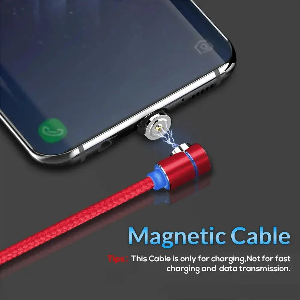 TOPK Magnetic Charging Cable 360° Rotating Magnetic Phone Charger Cable with LED Light, 90° Angle Connector, Nylon-Braided Cor by InterCyprus Trading Ltd