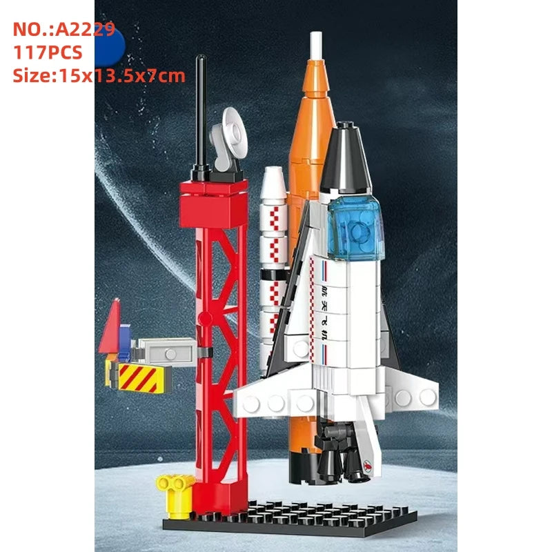 HOVFELER City Shuttle Satellite Rocket Building Blocks Set with Astronaut Figure 117Pcs NO BOX 2229 / CHINA