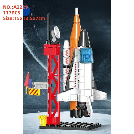 HOVFELER City Shuttle Satellite Rocket Building Blocks Set with Astronaut Figure 117Pcs NO BOX 2229 / CHINA