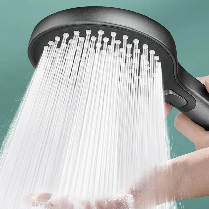 Cabeça de Chuveiro em Cromo com Alta Pressão, 3 Modos, Design Redondo Grande de 13cm, Economia de Água