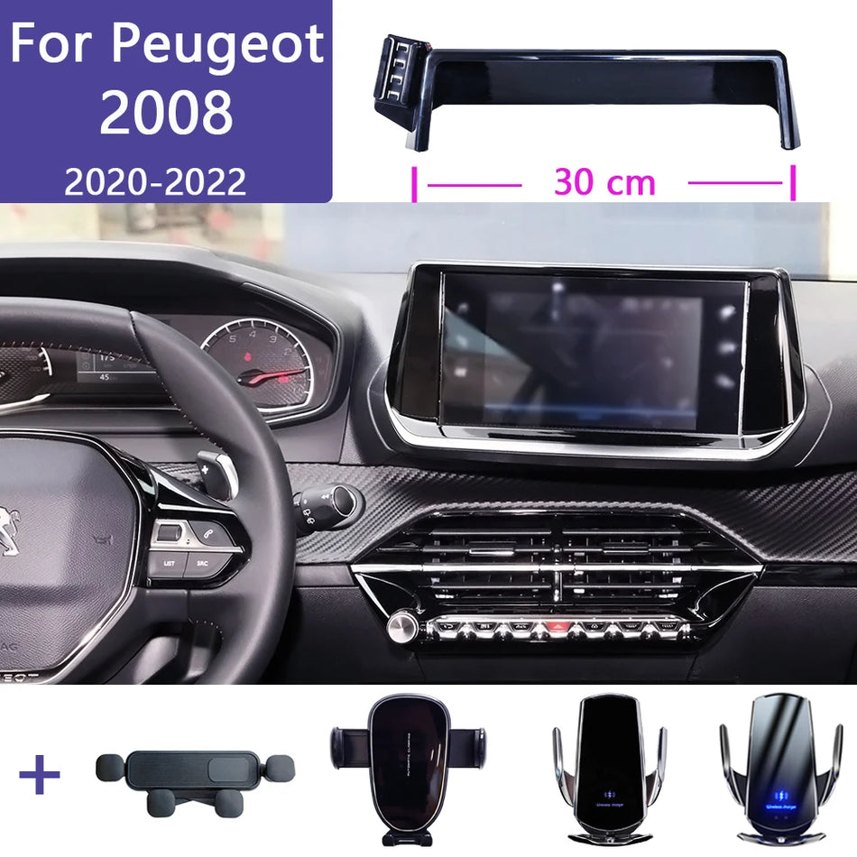 Peugeot 2008 Trådlös Laddning Telefonhållare 7 Tum Skärm
