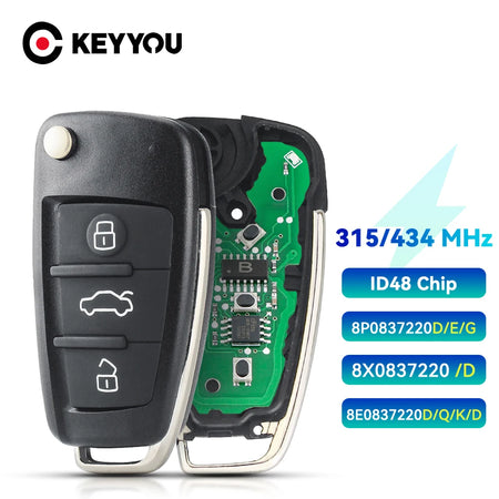 KEYYOU Car Remote Key &ndash; Smart Flip Design for Audi Models