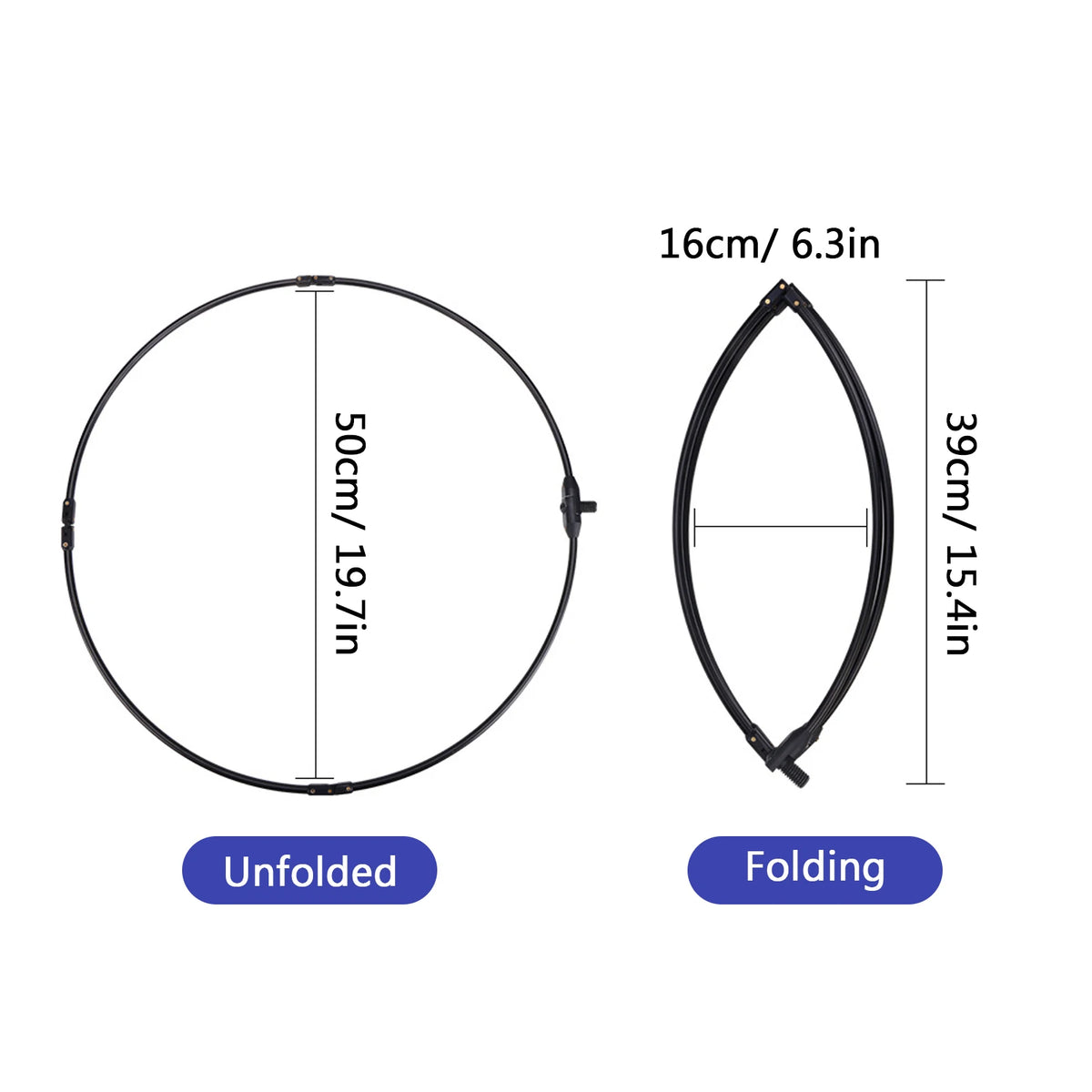 Collapsible Landing Net Head &ndash; 50cm Aluminum Alloy Head 50cm 1pcs