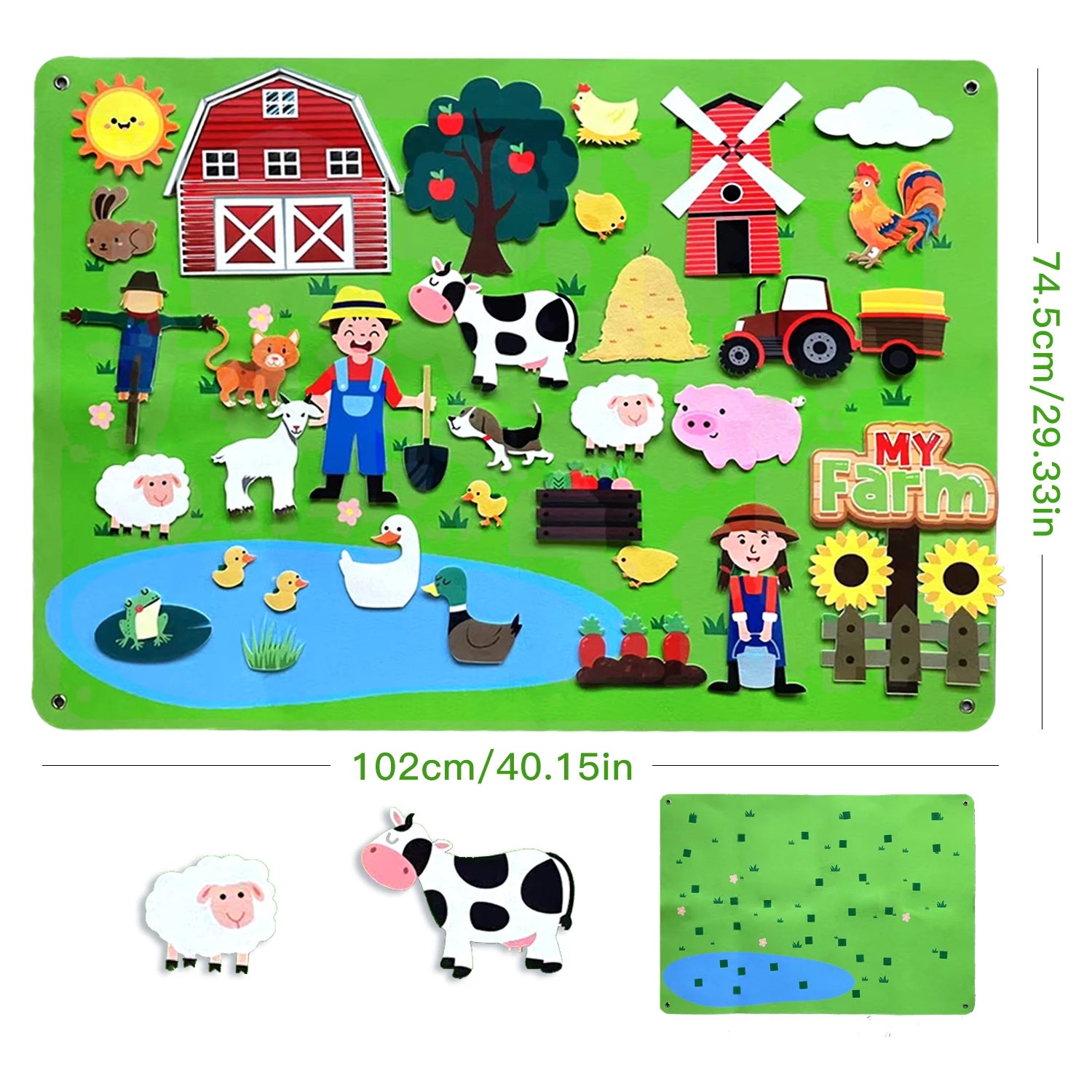 33 Piece Farm Animal Puzzle Toys &ndash; Interactive Wall Mounted