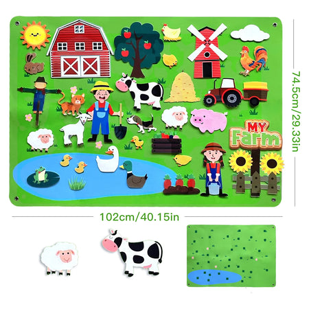33 Piece Farm Animal Puzzle Toys &ndash; Interactive Wall Mounted