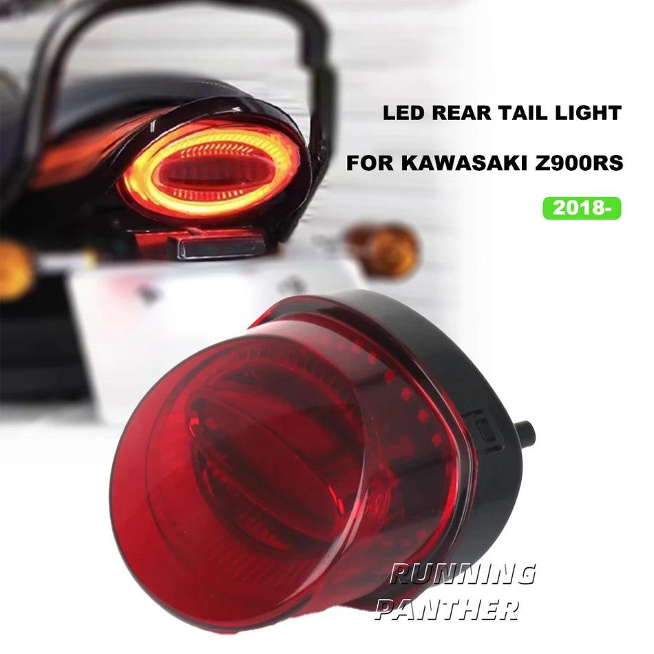 Aizmugures gaismas spuldze un spēlē motocikla LED Kawasaki Z900RS 2018. gadam