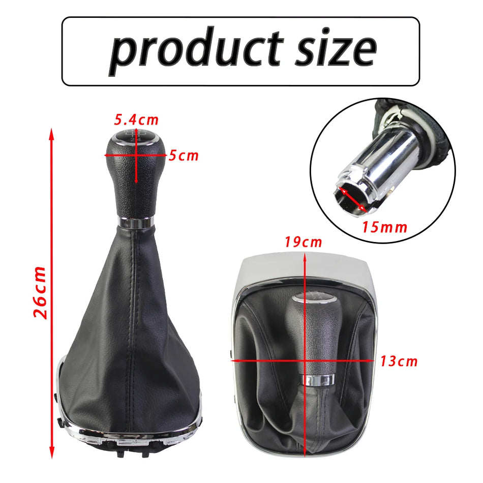 Pomello del Cambio per Opel Corsa D 5-6 Velocità Manuale in Pelle PU Sostituzione Diretta