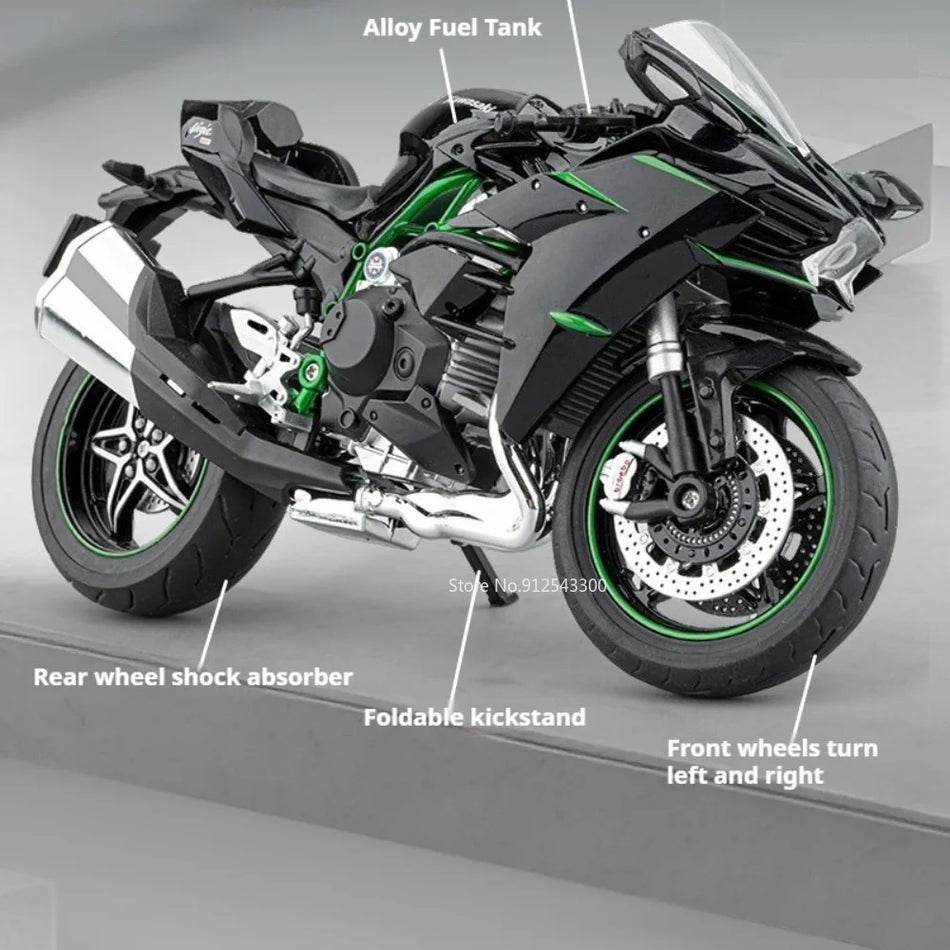 Diecast model motocikla z aluminijastim rezervoarjem za gorivo za Kawasaki H2R
