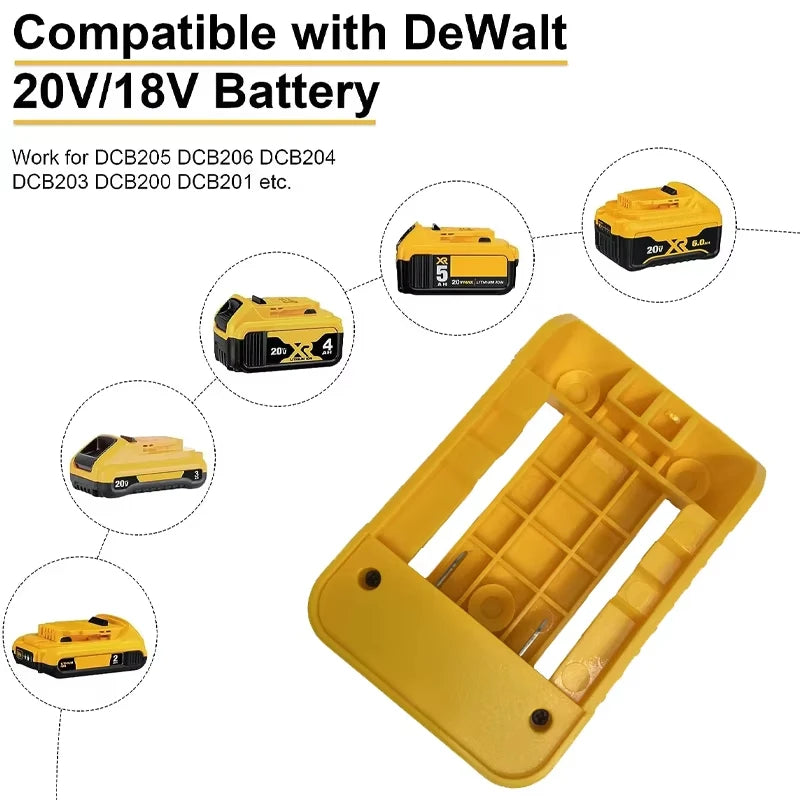 Carregador Rápido de Bateria USB Tipo C para Ferramentas 18V 20V Compatível com Makita Dewalt