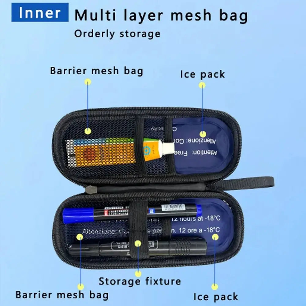 Simple PU Insulin Cooling Bag - Waterproof Thermal Insulated