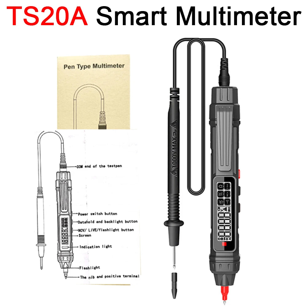 Smart Digital Multimeter 6000 Counts | High Precision Auto Range Voltage Detector TS20A / CHINA