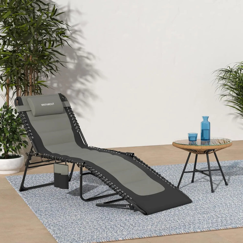 Външен сгъваем стол с подложка 150kg Пет позиции