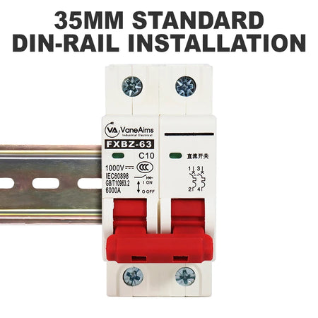 VaneAims 2P DC 1000V Solar Circuit Breaker for Photovoltaic Systems