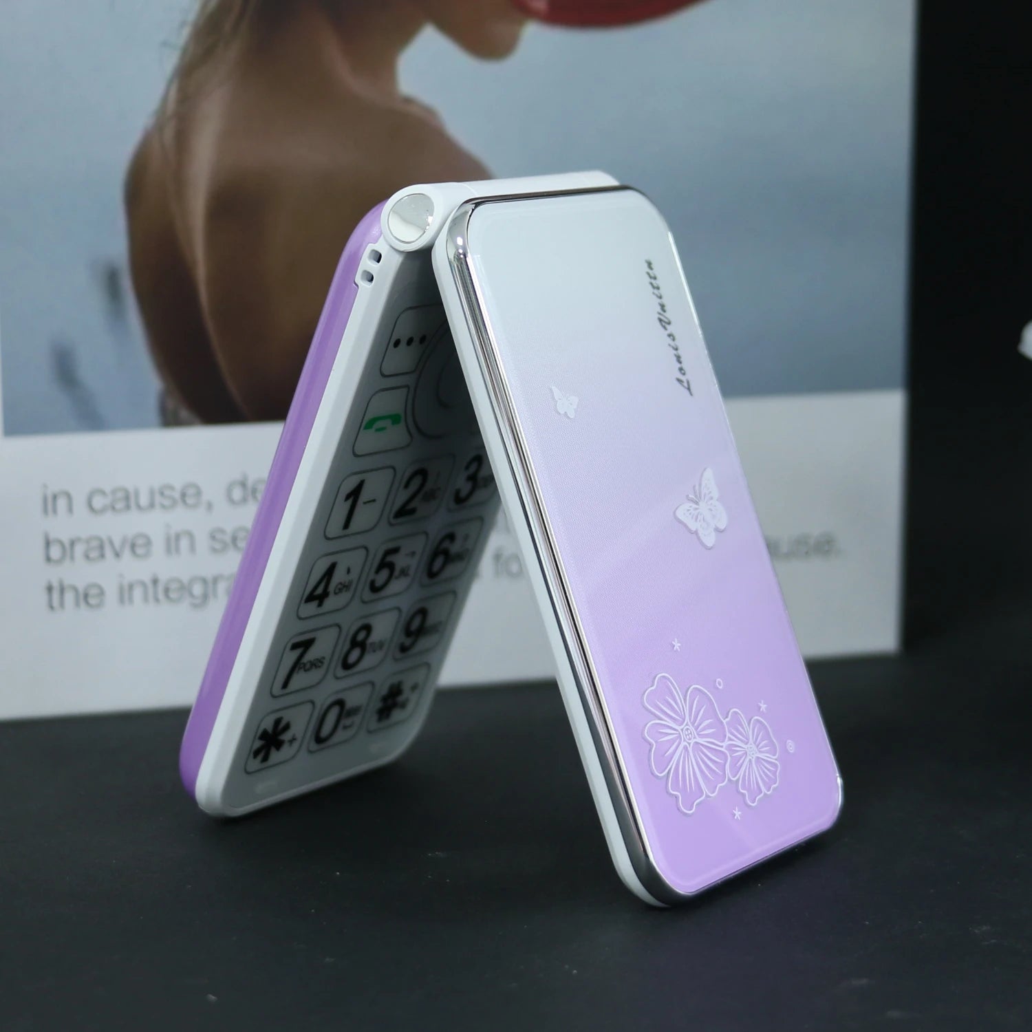 Pink Classic Mini Flip Women Phone &ndash; Large Button SOS Dial Purple / Standard