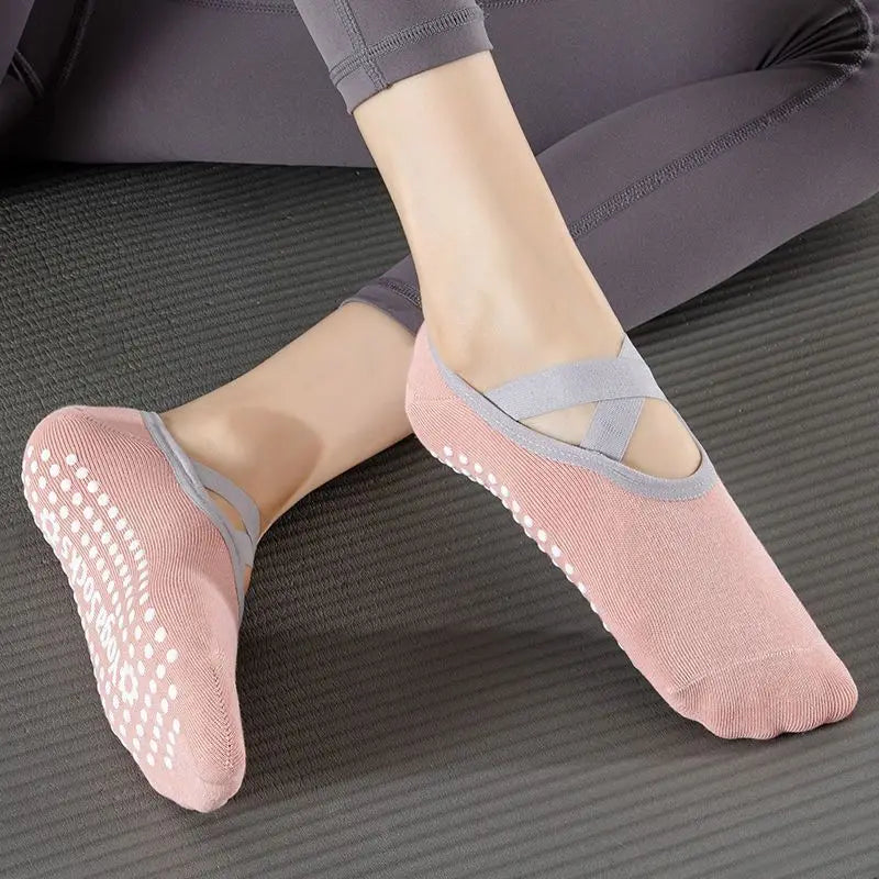 Women Yoga Socks Anti Slip Bandage &ndash; Non Slip Acupressure Comfort pink / Sizes 32-39