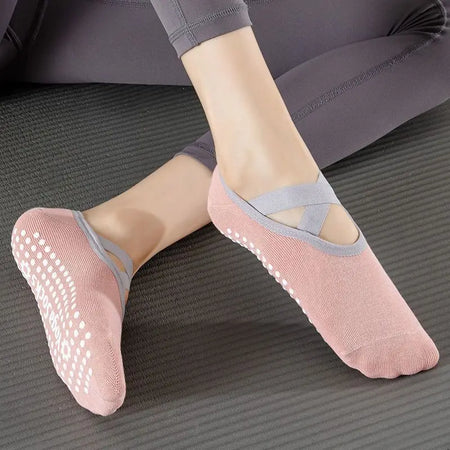 Women Yoga Socks Anti Slip Bandage &ndash; Non Slip Acupressure Comfort pink / Sizes 32-39