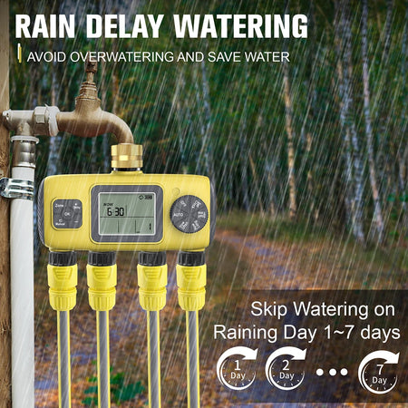 4-Outlet Irrigation Water Timer &ndash; Independent Watering Control System