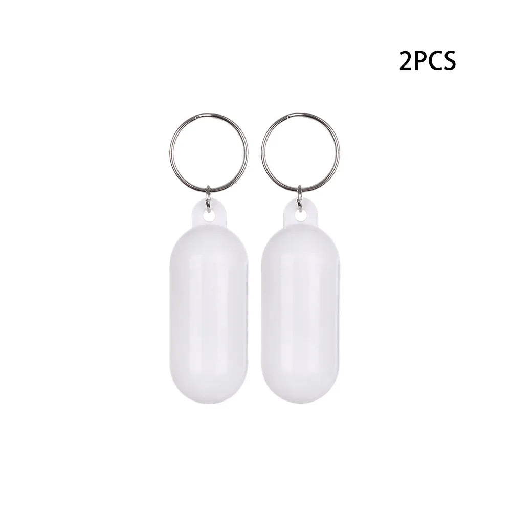 2Pcs Boat Kayak Floating Keyring Buoyant Key Ring Float Keychain Boat Accessory For Boating Fishing Kayaking Rafting Surfing White