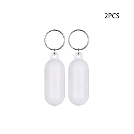 2Pcs Boat Kayak Floating Keyring Buoyant Key Ring Float Keychain Boat Accessory For Boating Fishing Kayaking Rafting Surfing White