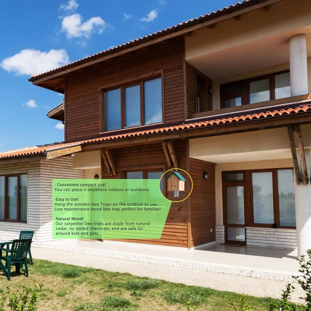 Wood Carpenter Bee Trap &ndash; Outdoor Hanging Insect Trap