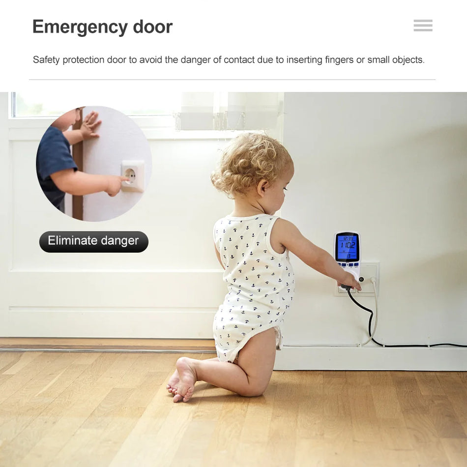 AC Digital Power Meter Wattmeter - Energy Usage Monitor