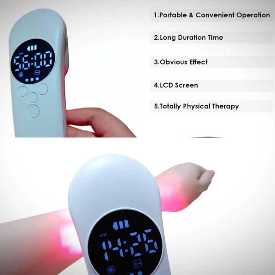 Bärbar laserterapienhet 808nm 650nm smärtlindring 
