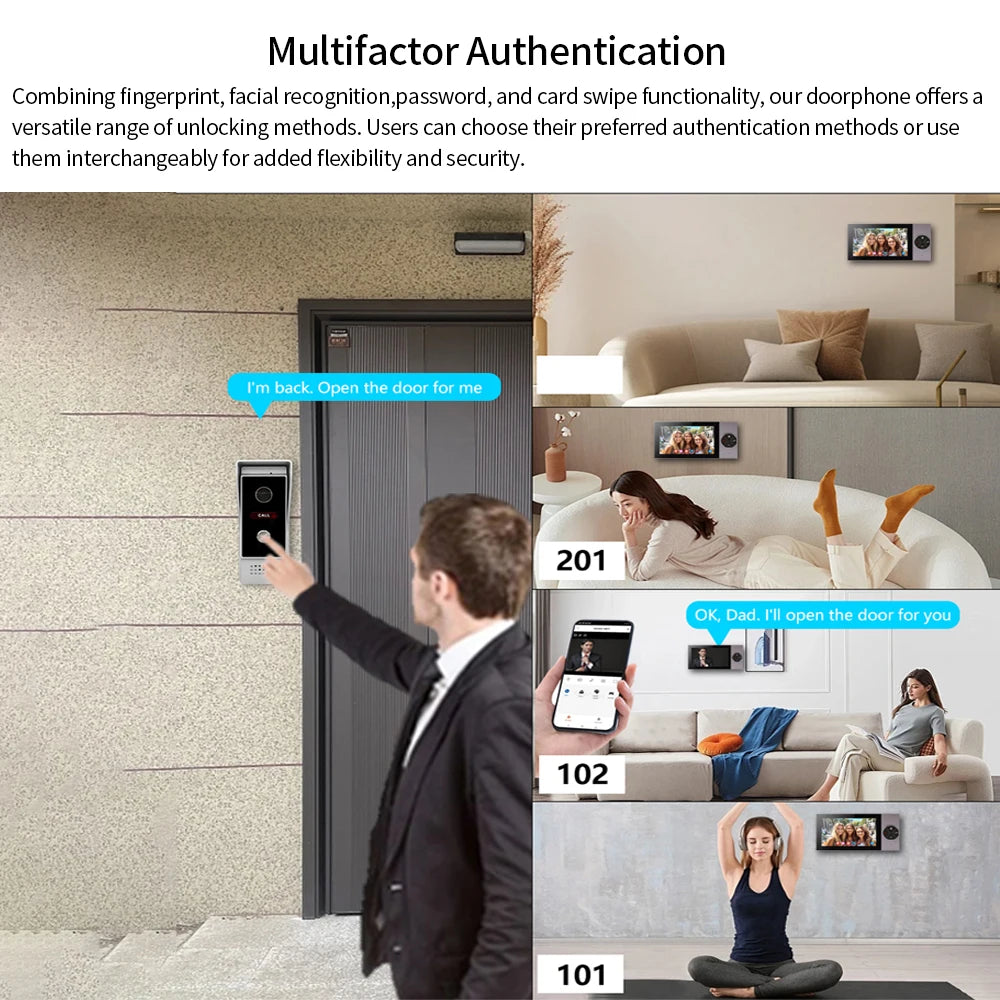 1080P 7in Touch Screen Video Intercom Kit &ndash; Motion Alerts
