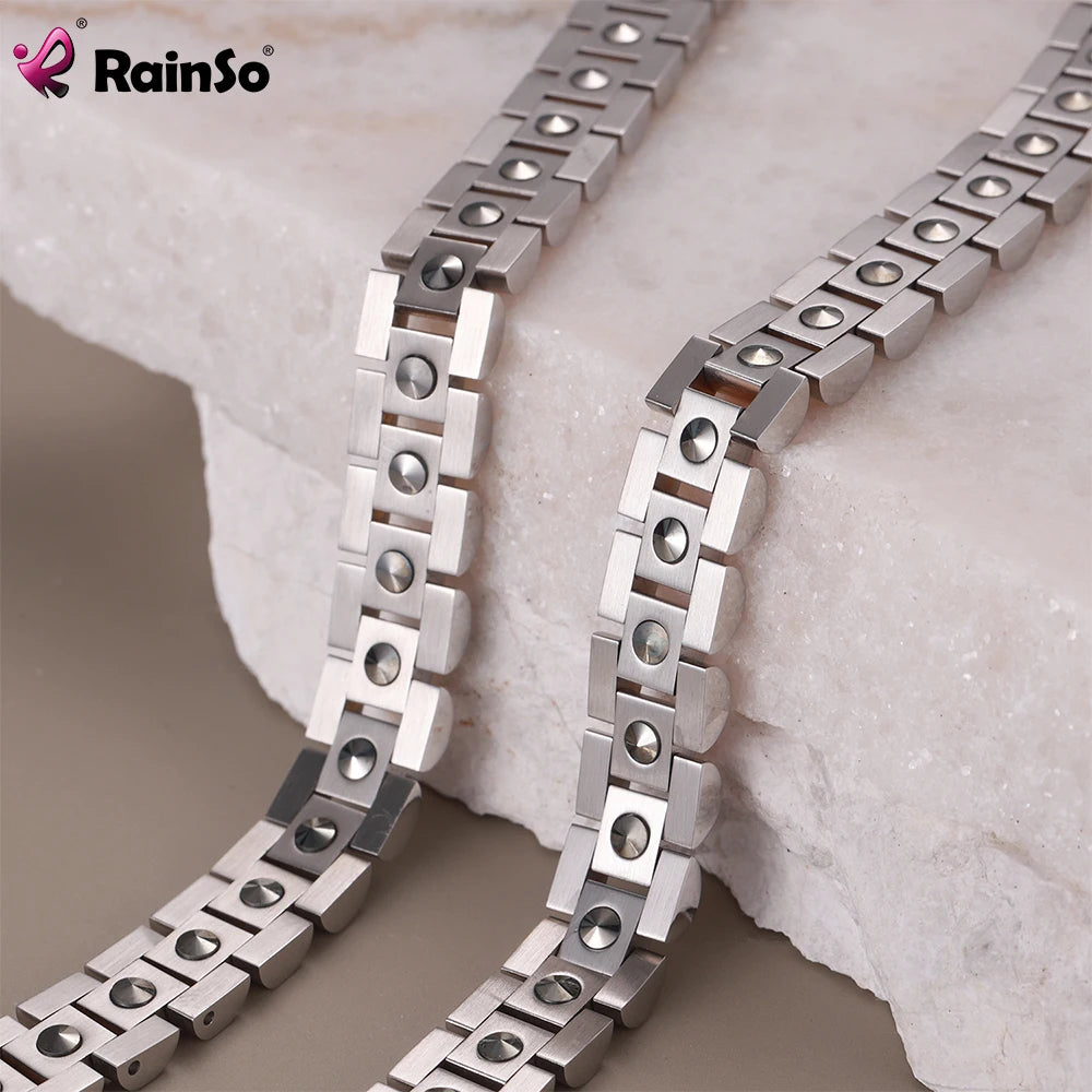 RainSo 99.999% Pure Germanium Magnetic Bracelet for Couples