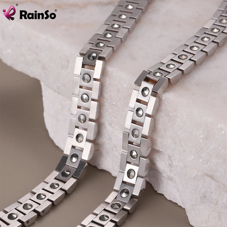 RainSo 99.999% Pure Germanium Magnetic Bracelet for Couples