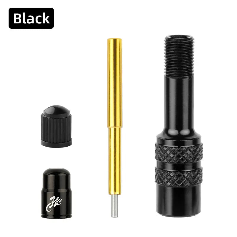 Deemount Fork AV Valve Extender &ndash; Durable Aluminum Alloy Design BLACK / CHINA