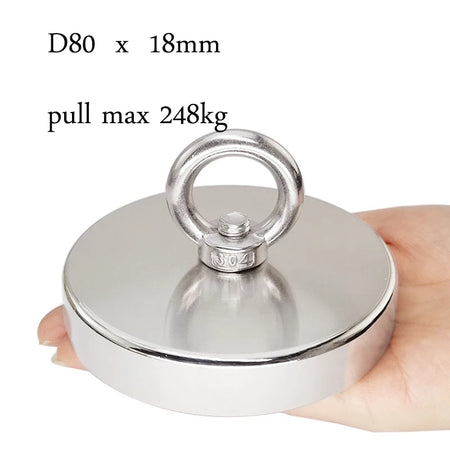 Fishing Magnet &ndash; Super Strong 771lb Pull Force Rare Earth Neodymium D80mm 3.15inch