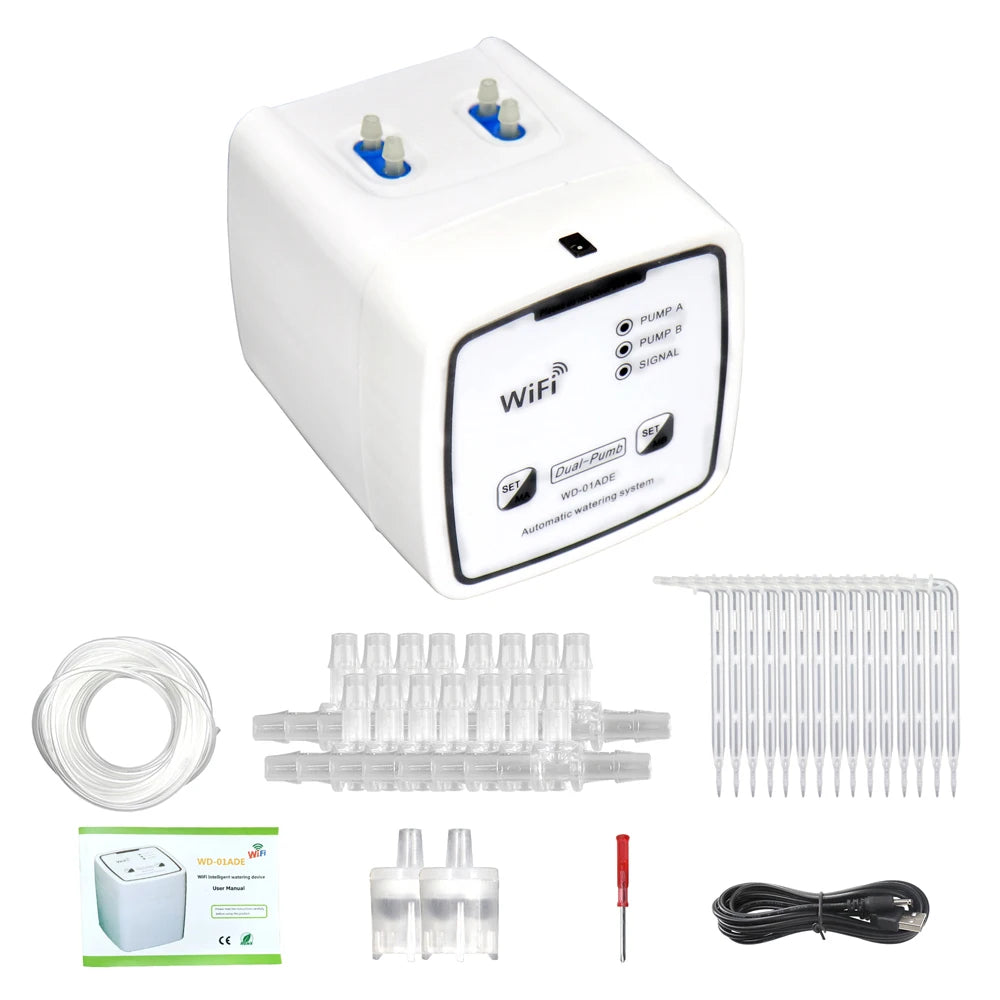 Smart WIFI Automatic Drip Irrigation System with Dual Pumps 15 Pots