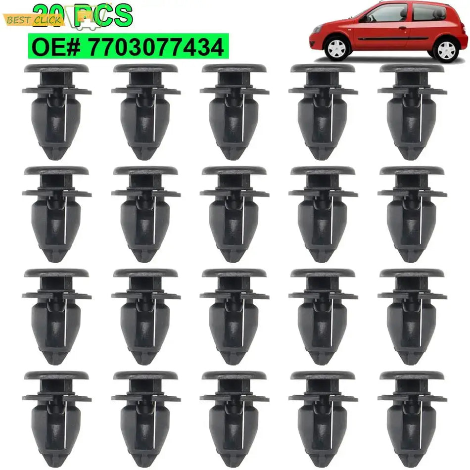 20 PCS/SET Car Side Door Interior Clips Retainer Fasteners For Renault Clio Trafic Kangoo Opel Vauxhall Vivaro OE# 7703077434 by InterCyprus Trading Ltd