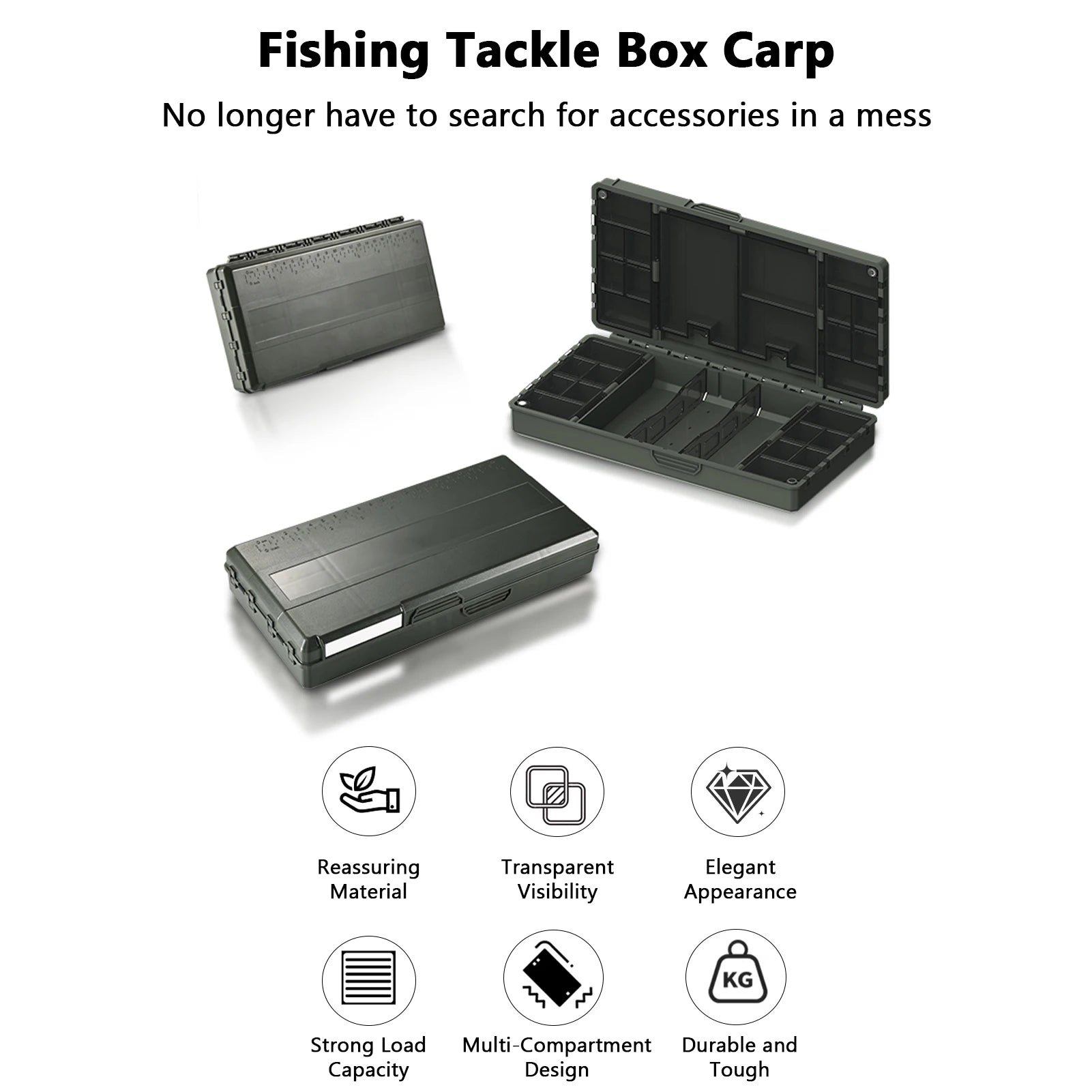 TOMSHOO Fishing Tackle Box &ndash; Transparent With Scale