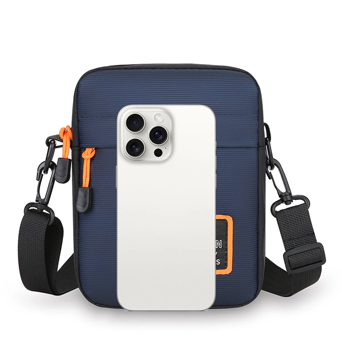 Men&rsquo;s Lightweight Nylon Crossbody Bag with Multiple Compartments and Adjustable Strap