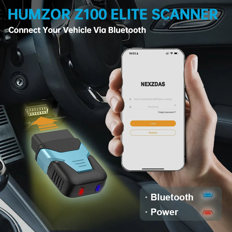 Bluetooth V5.2 OBD2 Scanner with Full System Diagnostics and Key Programming