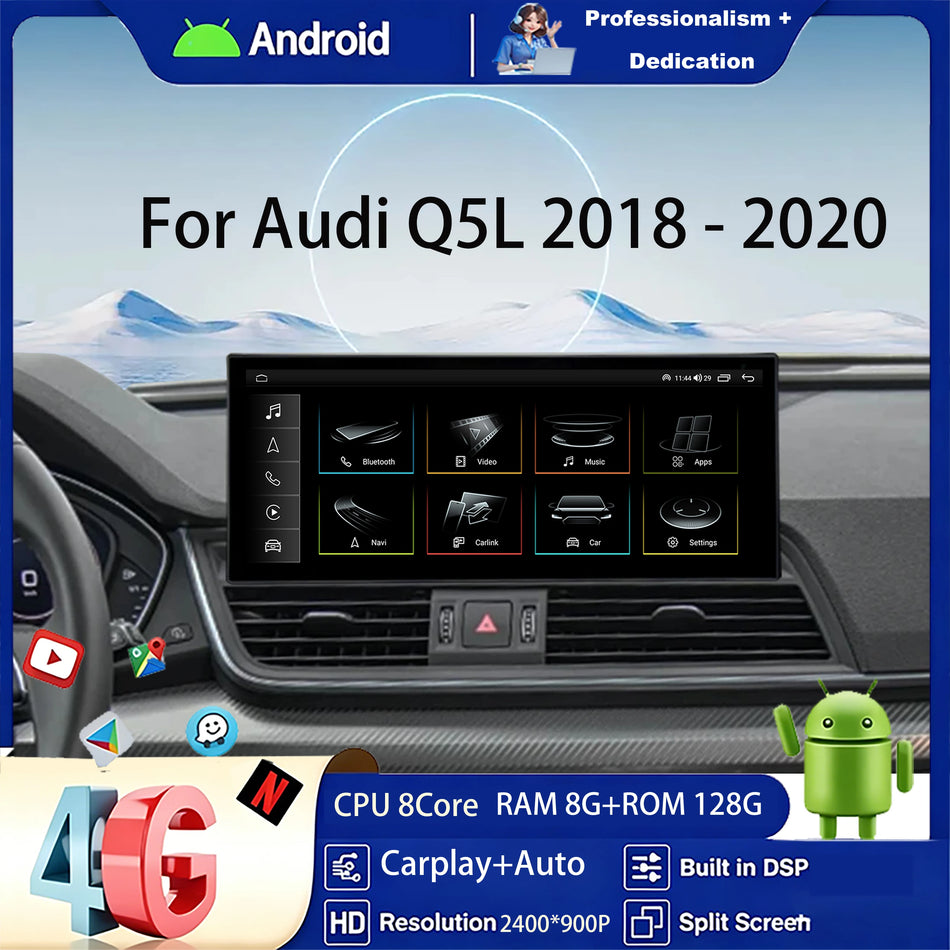 9-calowy radio samochodowe Android do Audi Q5L 2018-2020 z bezprzewodowym CarPlay