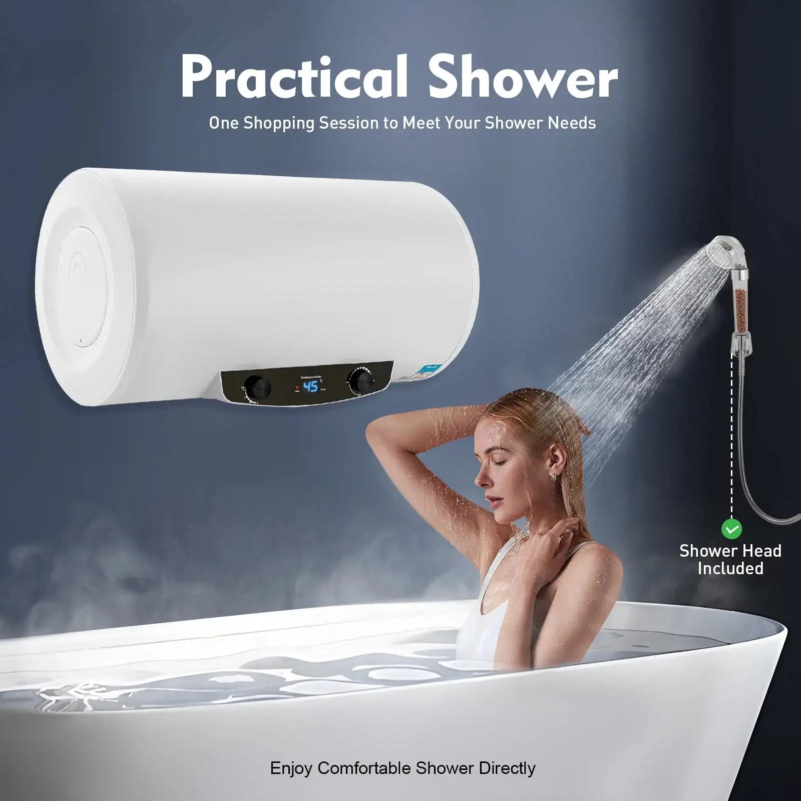 Electric Water Heater 50/70L &ndash; Temperature Control 77-167F