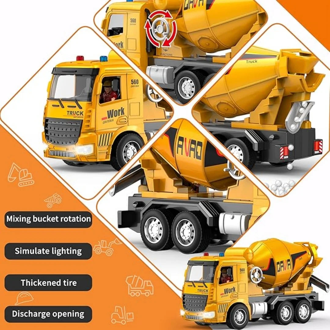 6CH 2.4G RC Dump Truck Cement Mixer Toy &ndash; Realistic Mixer