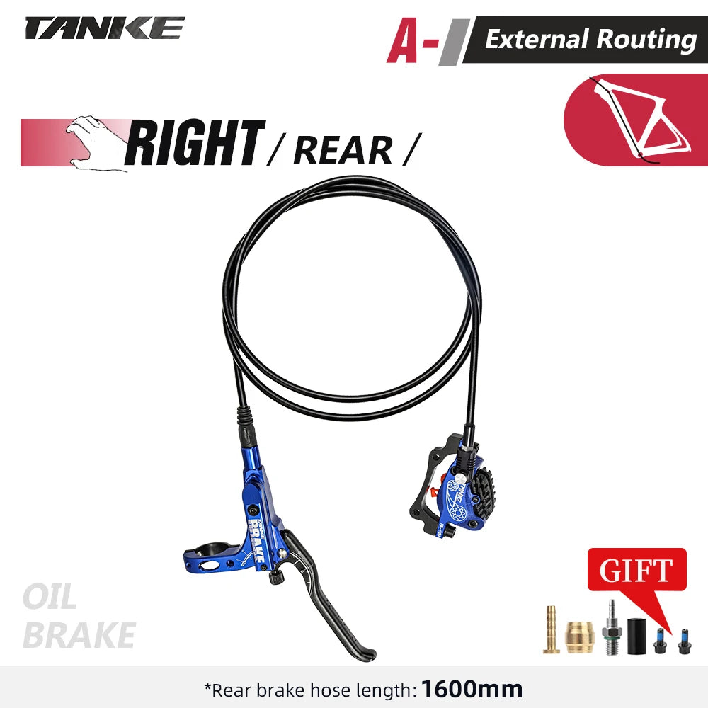 TANKE MTB TB-600 &ndash; 4-Piston Hydraulic Disc Brake With 160mm Rotor Blue RR