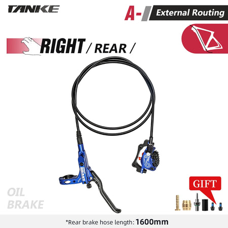 TANKE MTB TB-600 &ndash; 4-Piston Hydraulic Disc Brake With 160mm Rotor Blue RR
