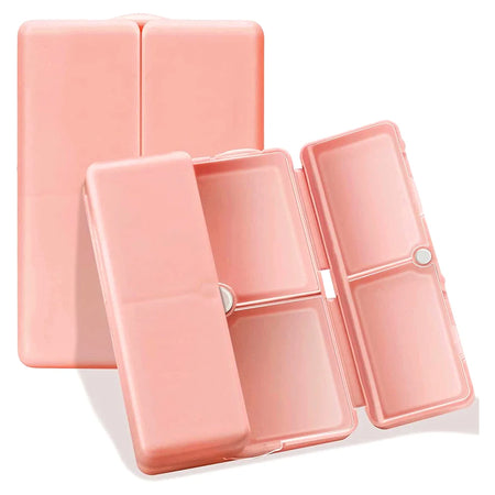 1Pcs Daily Pill Organizer &ndash; Portable Folding Design for Travel Pink