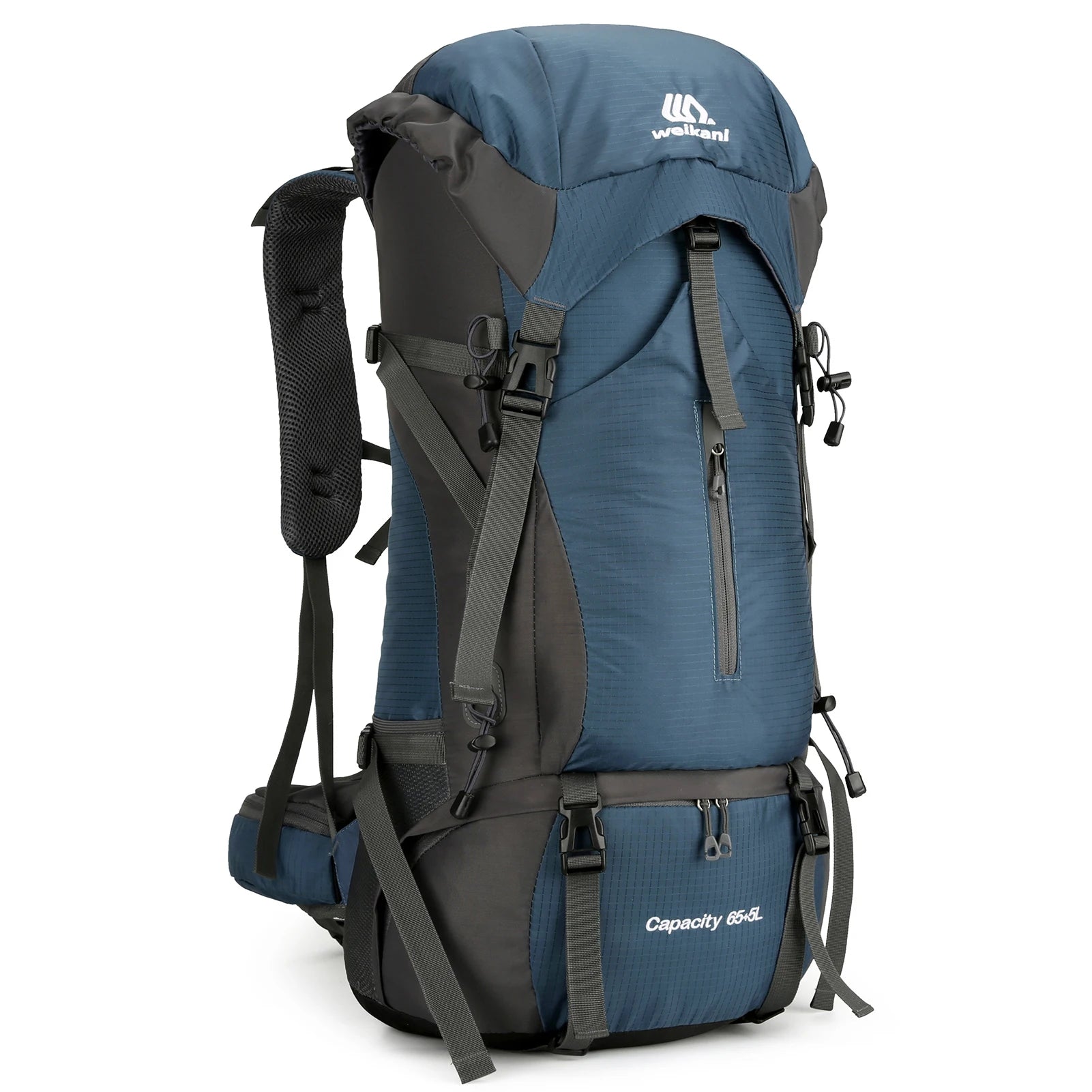 70L Mountaineering Bag &ndash; Waterproof With Pockets System Dark blue