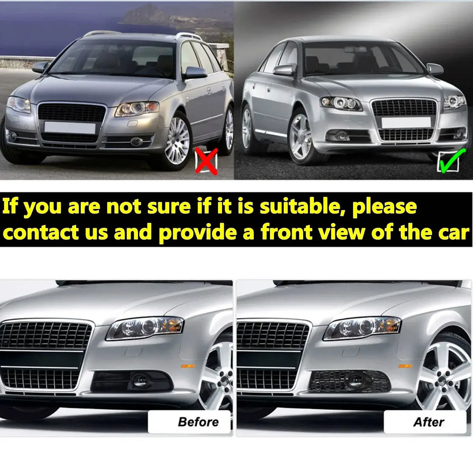 Lower Honeycomb Fog Light Grilles for Audi A4 B7 S4 2005 2008 by InterCyprus Trading Ltd