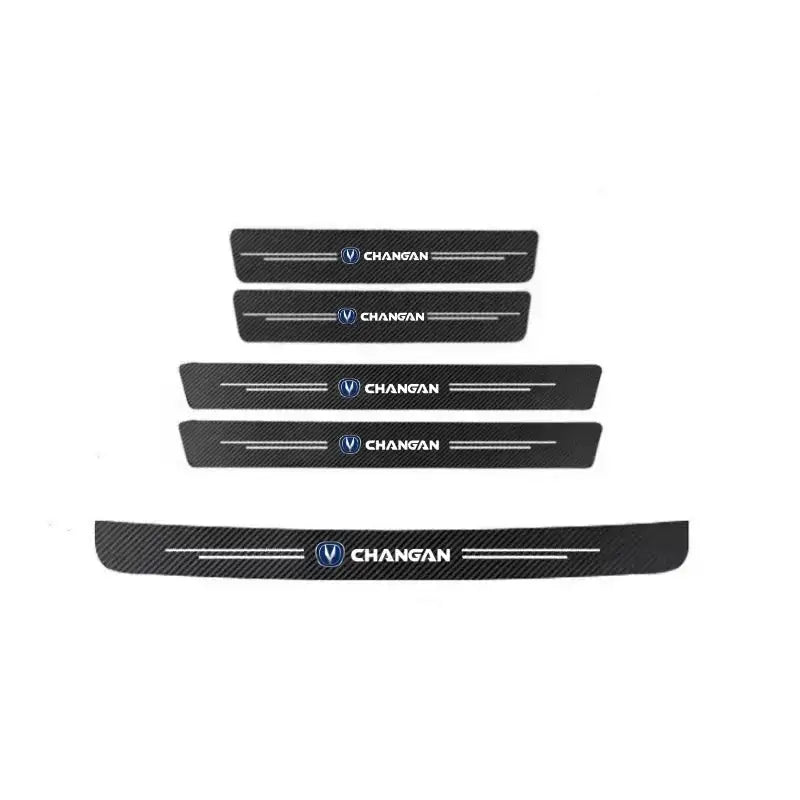 Changan Door Sill Protector Strips Carbon Fiber PU Leather 5 PCS