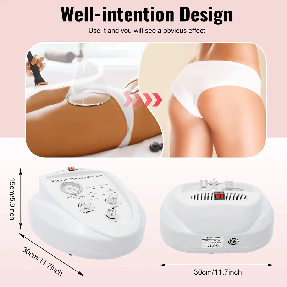 Breast Enlargement Vacuum Massager 3D &ndash; Adjustable Suction Pink / spain